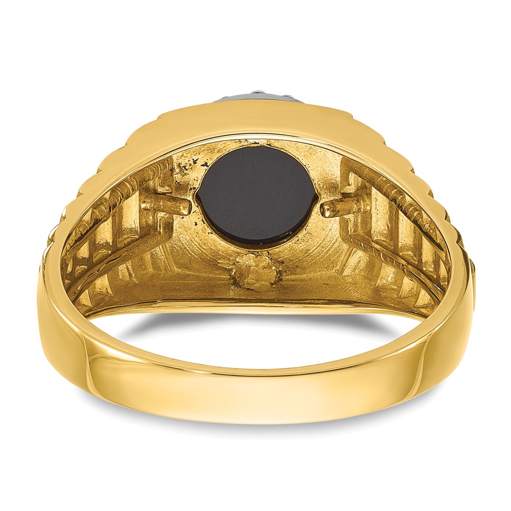 14k Two-tone IBGoodman Men's Onyx and 1/5 carat Diamond Complete Ring (B56510-4YWOX/AA)