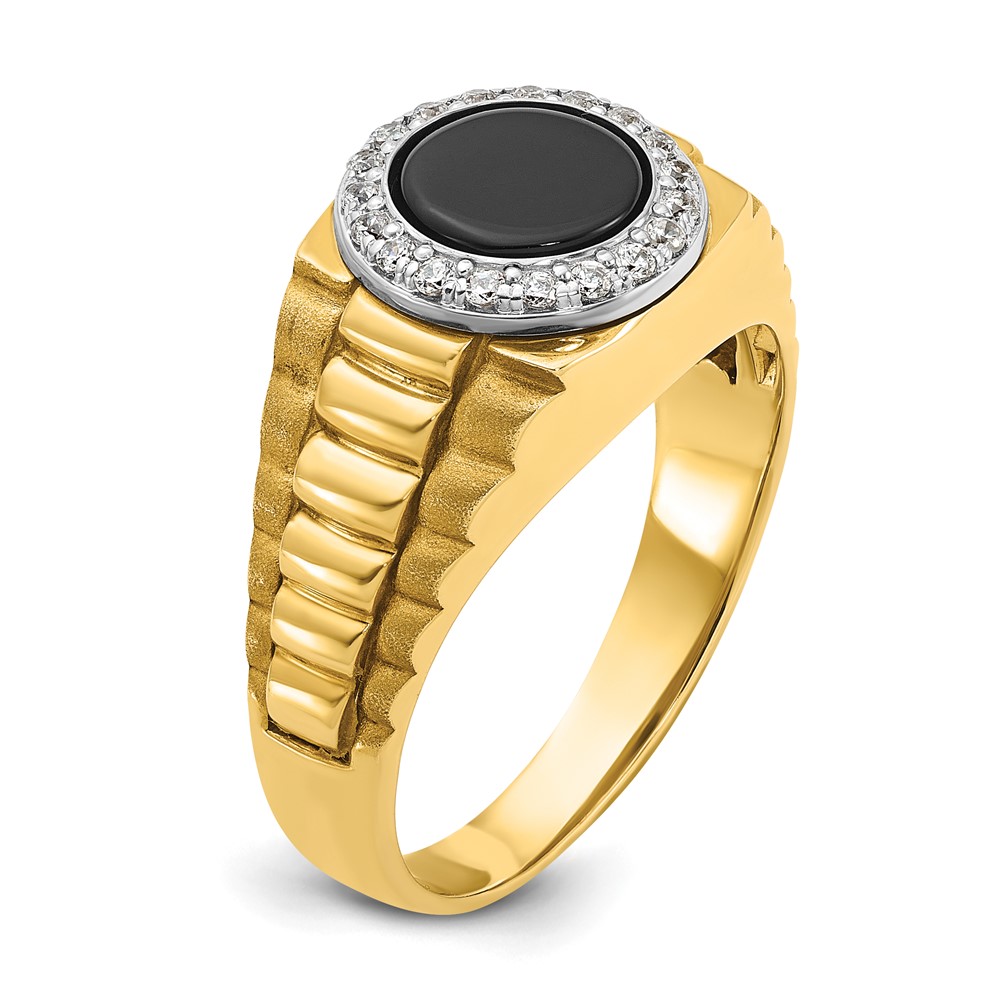 14k Two-tone IBGoodman Men's Onyx and 1/5 carat Diamond Complete Ring (B56510-4YWOX/AA)