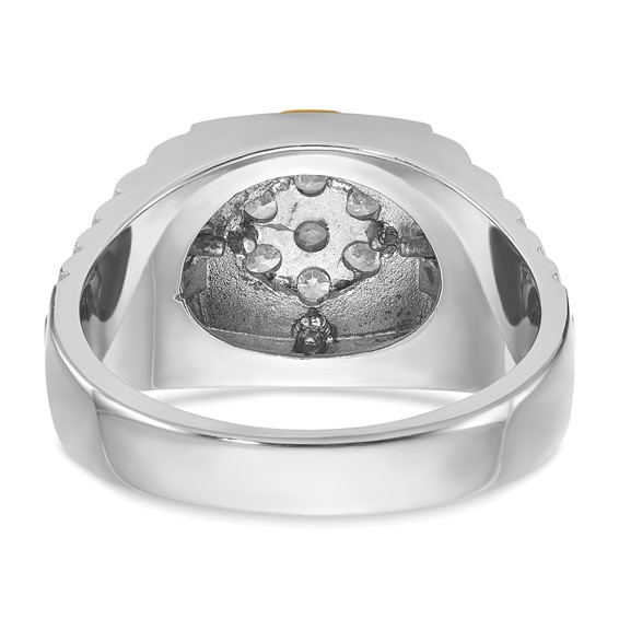 10ktt IBGoodman Men's Polished Satin & Textured Lab Grown VS/SI+ G+ Dia Clu