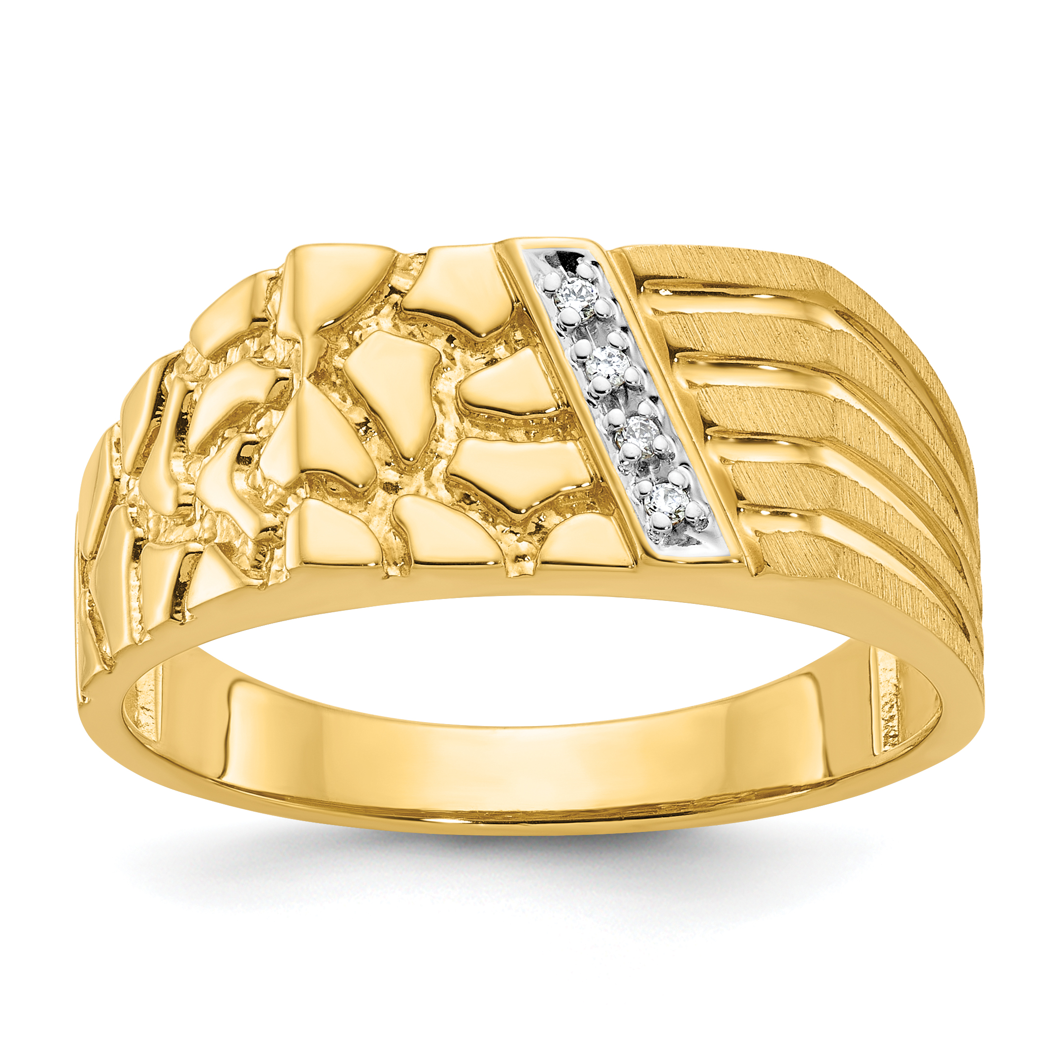 10k IBGoodman Men's Diamond Nugget Complete Ring (B56605-0YA)