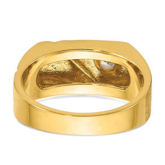 IB Goodman 14k with Black Rhodium Mens Polished and Satin 1/4 carat Diamond Complete Ring