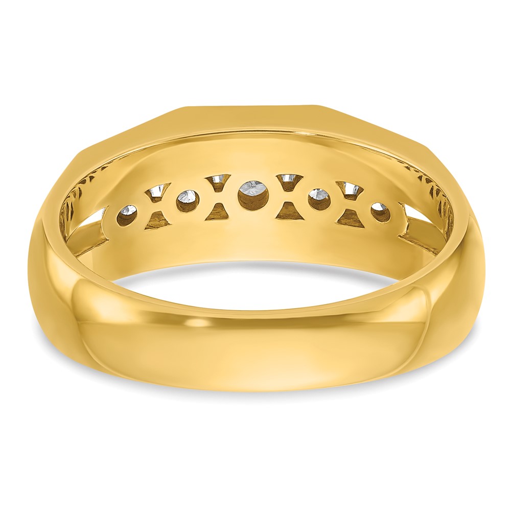 IBGoodman 14k Men's Polished Cut-Out 5-Stone 1/2 Carat AA Quality Diamond Ring (B56718-4YAA)