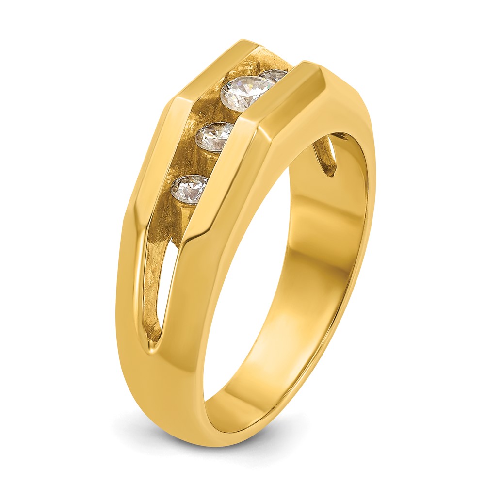 IBGoodman 14k Men's Polished Cut-Out 5-Stone 1/2 Carat AA Quality Diamond Ring (B56718-4YAA)