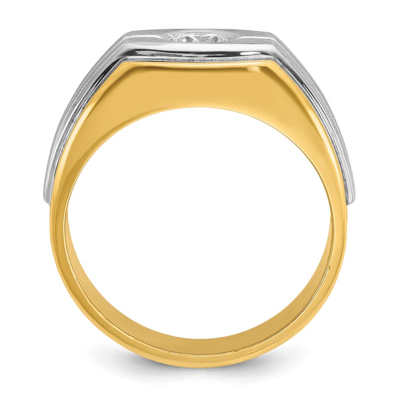 IBGoodman 14k Two-tone 1/3 carat Lab Grown Diamond VS/SI+ G+ Complete Polished and Satin Men's Ring
