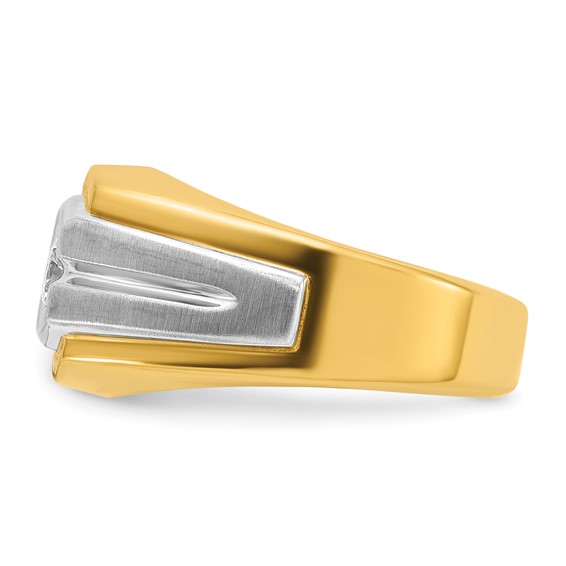 IB Goodman 14k Two-tone Mens Polished and Satin Diamond Ring Mounting