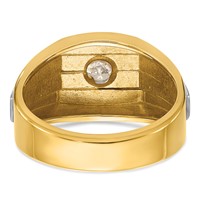 IBGoodman 14K Two-tone 0.33 Carat Lab Grown Diamond VS SI+ G+ Complete Polished and Satin Men's Ring view 5