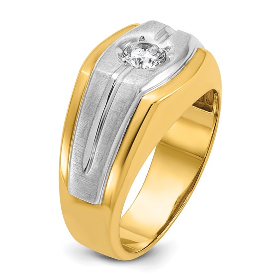 IB Goodman 14k Two-tone Mens Polished and Satin Diamond Ring Mounting