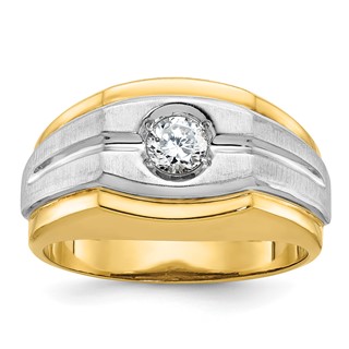 IB Goodman 14k Two-tone Mens Polished and Satin Diamond Ring Mounting