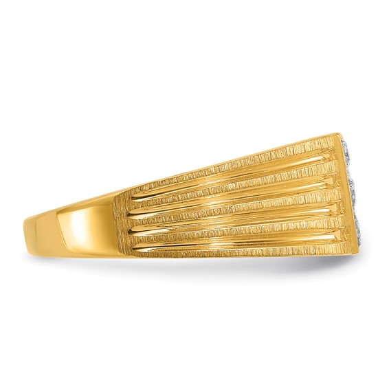 IBGoodman 14k .02 carat Lab Grown Diamond VS/SI+ G+ Complete Textured Men's Nugget Ring