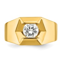 IBGoodman 14K Yellow Gold 1 Carat Lab Grown Diamond VS SI+ G+ Complete Men's Ring view 4
