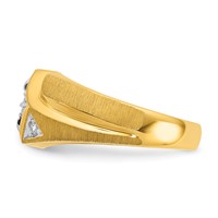IBGoodman 14K Yellow Gold Ring with White Rhodium 0.20 Carat Lab Grown Diamond VS SI+ G+ Complete Polished and Satin Men's view 3