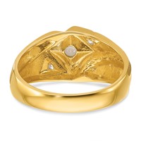 IBGoodman 14K Yellow Gold Ring with White Rhodium 0.20 Carat Lab Grown Diamond VS SI+ G+ Complete Polished and Satin Men's view 5