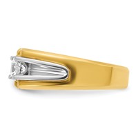 IBGoodman 14K Two-tone 0.50 Carat Lab Grown Diamond VS SI+ G+ Complete Polished and Satin Men's Ring view 3