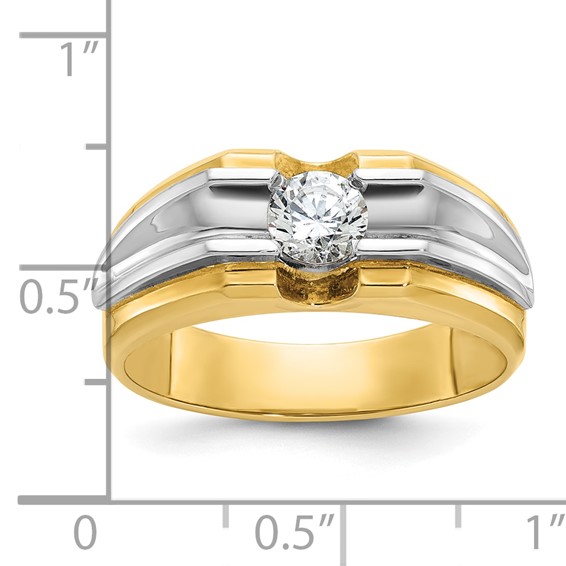 IB Goodman 14k Two-tone Mens 1/2 carat Diamond Complete Ring