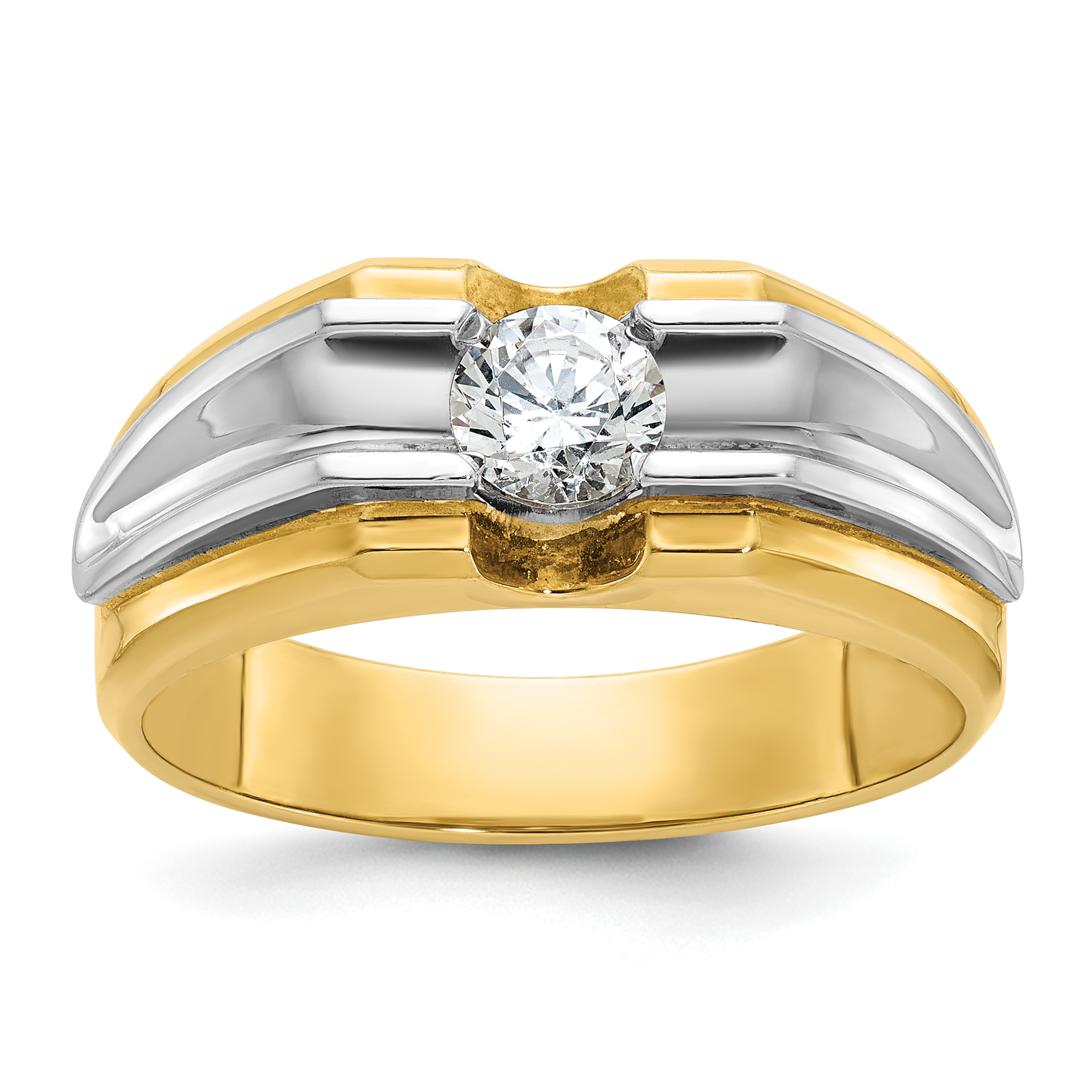 14k Two-tone IBGoodman Men's 1/2 carat Diamond Complete Ring (B56841-4YWAA)