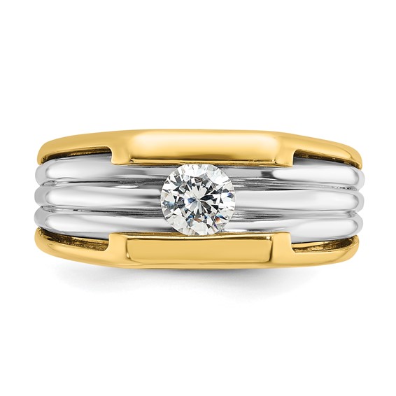 IB Goodman 14k Two-tone Mens 1/2 carat Diamond Complete Ring