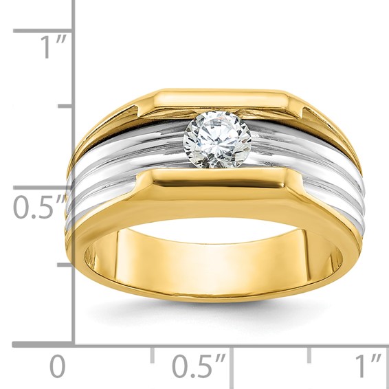 IB Goodman 14k Two-tone Mens 1/2 carat Diamond Complete Ring