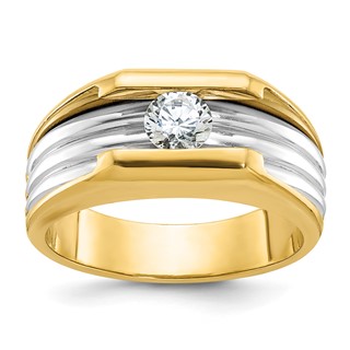 IB Goodman 14k Two-tone Mens 1/2 carat Diamond Complete Ring