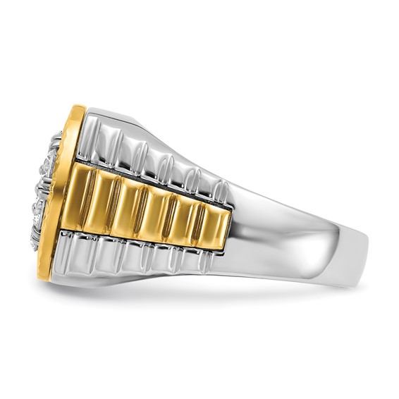 14k Two-tone IBGoodman Men's Diamond Complete Ring