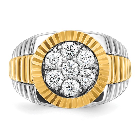 14k Two-tone IBGoodman Men's Diamond Complete Ring
