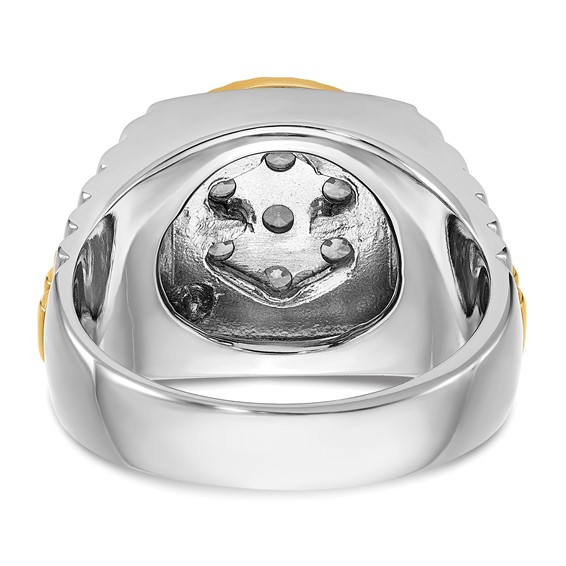 14k Two-tone IBGoodman Men's Diamond Complete Ring