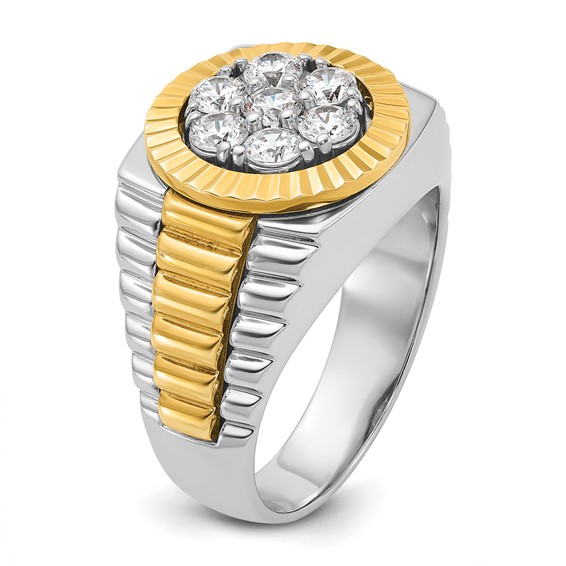 14k Two-tone IBGoodman Men's Diamond Complete Ring