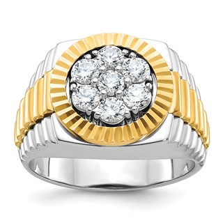 14k Two-tone IBGoodman Men's Diamond Complete Ring