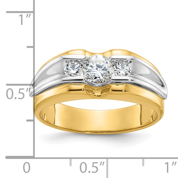 IB Goodman 14k Two-tone Mens 3/4 carat Diamond Complete Ring