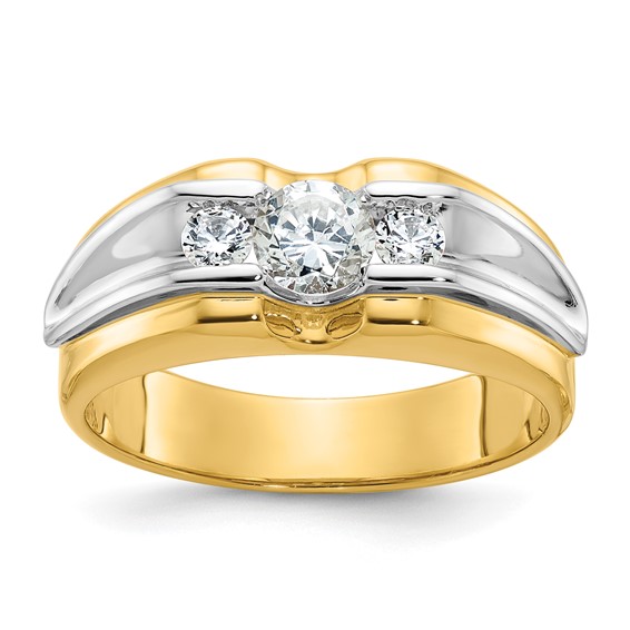 IB Goodman 14k Two-tone Mens 3/4 carat Diamond Complete Ring