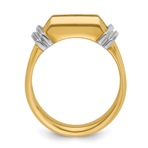 IBGoodman 14k Two-tone Men's Polished and Grooved 5-Stone Ring Mounting