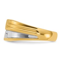 IBGoodman 14K Yellow Gold Ring with Black Rhodium 0.17 Carat Lab Grown Diamond VS SI+ G+ Complete Polished and Grooved Men's view 2