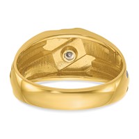 IBGoodman 14K Yellow Gold Ring with Black Rhodium 0.17 Carat Lab Grown Diamond VS SI+ G+ Complete Polished and Grooved Men's view 4