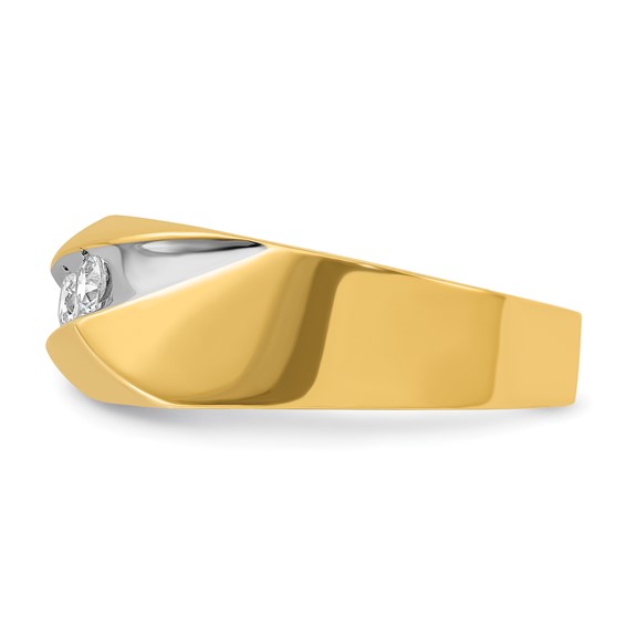 IB Goodman 14k Mens Polished and Grooved 3-Stone Ring Mounting