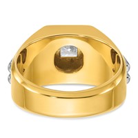IBGoodman 14K Two-tone 1 Carat Lab Grown Diamond VS SI+ G+ Complete Polished and Grooved Men's Ring view 5