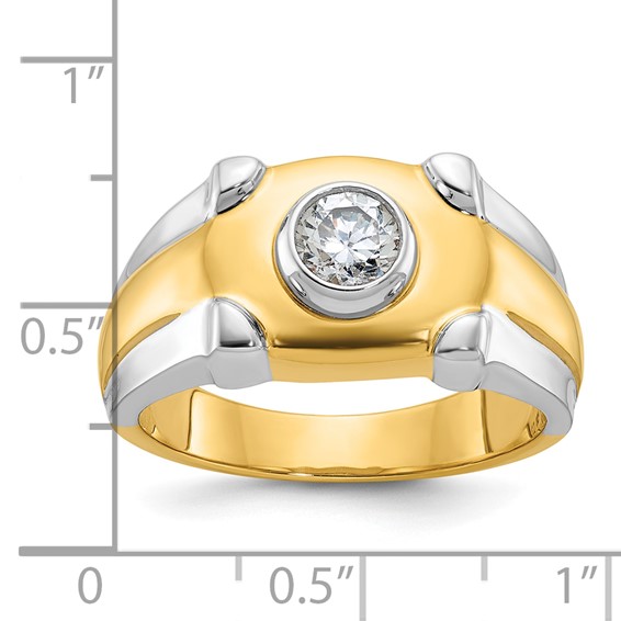 IB Goodman 14k Two-tone Mens 1/2 carat Diamond Complete Ring
