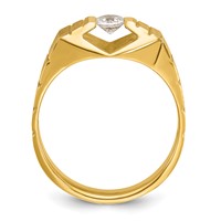 IBGoodman 14K Yellow Gold 0.33 Carat Lab Grown Diamond VS SI+ G+ Complete Polished and Satin Men's Ring view 2