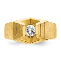 IBGoodman 14K Yellow Gold 0.33 Carat Lab Grown Diamond VS SI+ G+ Complete Polished and Satin Men's Ring view 4
