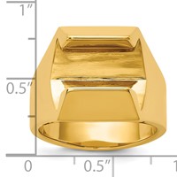 IBGoodman 14K Yellow Gold Polished 8.3 Mm Diamond Center Men's Ring Mounting view 3