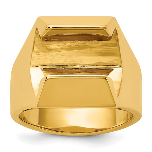 IBGoodman 14K Yellow Gold Polished 8.3 Mm Diamond Center Men's Ring Mounting