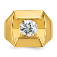 IBGoodman 14K Yellow Gold 2.50 Carat Lab Grown Diamond VS SI+ G+ Complete Men's Ring view 4