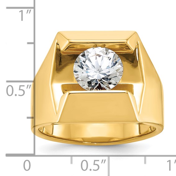 IBGoodman 14k 2 1/2 carat Lab Grown Diamond VS/SI+ G+ Complete Men's Ring