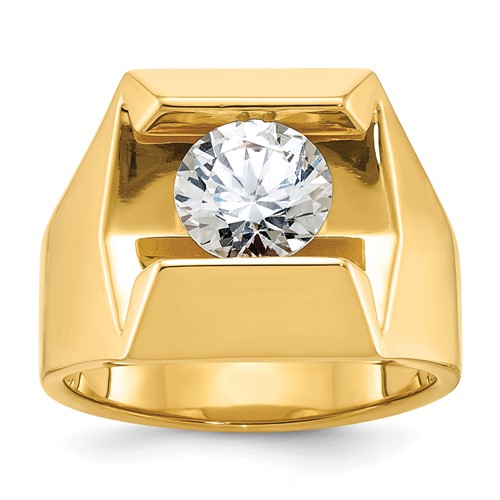 IBGoodman 14K Yellow Gold 2.50 Carat Lab Grown Diamond VS SI+ G+ Complete Men's Ring