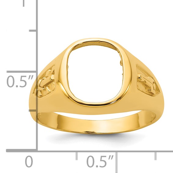 IBGoodman 14k Men's Polished and Textured Blue Lodge Master Masonic Ring Mounting