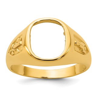 IBGoodman 14k Men's Polished and Textured Blue Lodge Master Masonic Ring Mounting