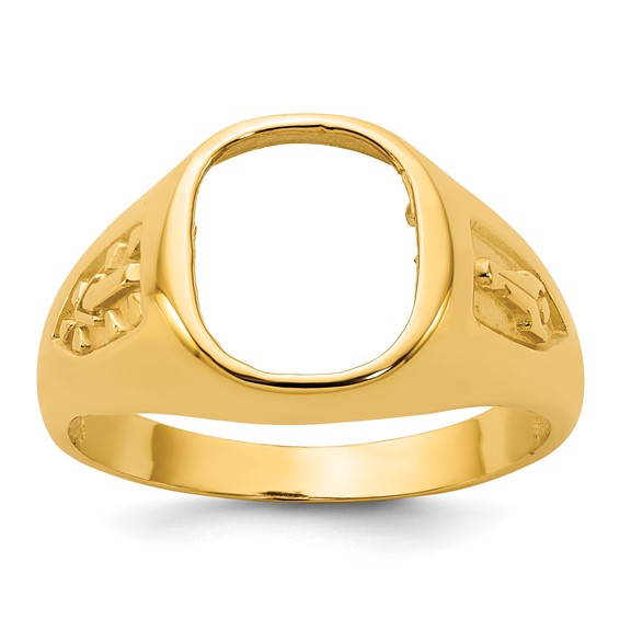 IBGoodman 14k Men's Polished and Textured Blue Lodge Master Masonic Ring Mounting