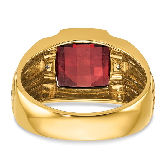 10k IBGoodman Men's Cr. Ruby and Diamond Complete Ring