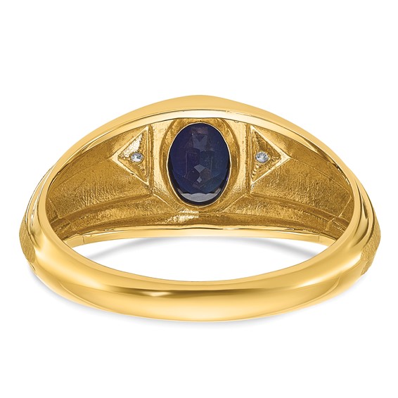 IB Goodman 14k Mens Oval Gemstone and Diamond Satin Ring Mounting