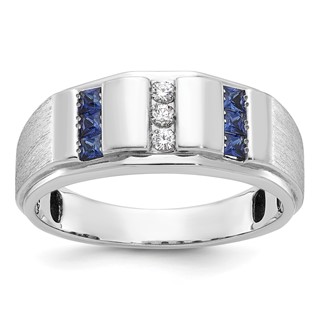 Men's Created Sapphire & Diamond Rings