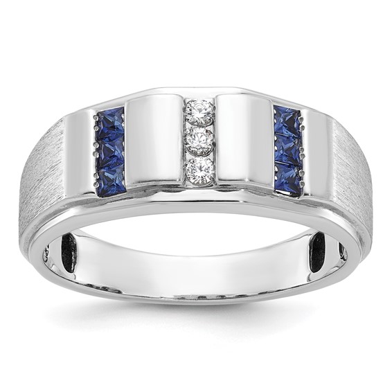 Men's Created Sapphire & Diamond Rings