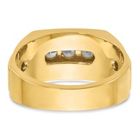 IBGoodman 14K Yellow Gold 0.75 Carat Lab Grown Diamond VS SI+ G+ Complete Polished and Satin Men's Ring view 5